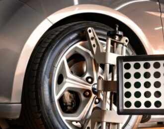 car front wheels alignment at Erskine's Service Centre in Orangeville, ON